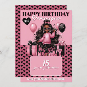 Stylish African American Birthday Gift Card Holder