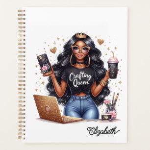 Stylish African American Crafting Queen Branding Planner