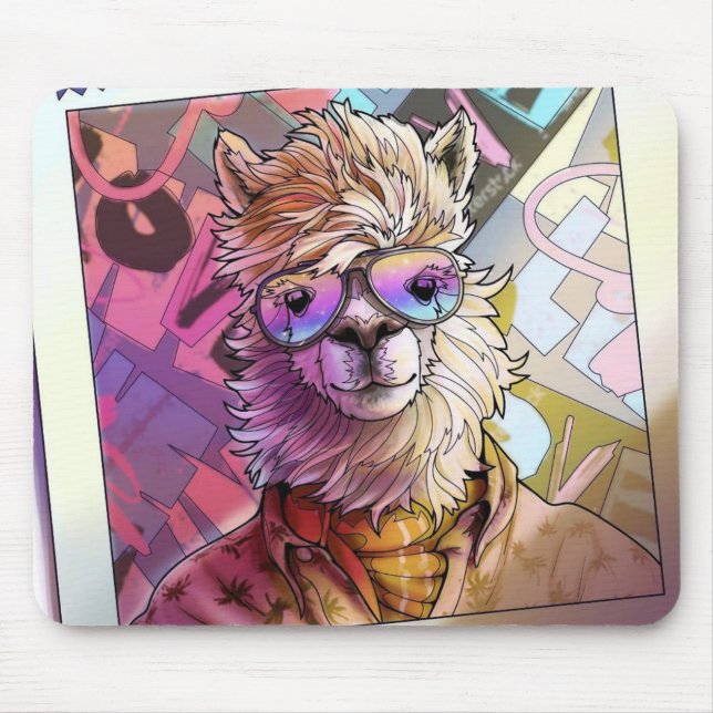 Stylish Alpaca Mouse Pad (Front)