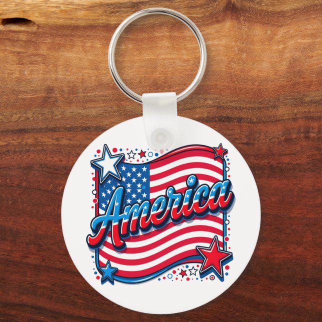 Stylish America Key Ring (Front)