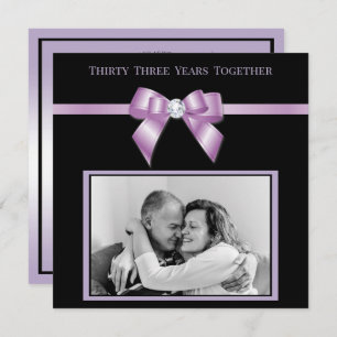 Stylish Amethyst 33rd Wedding Anniversary Photo  Invitation