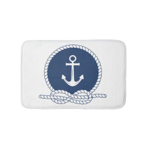 Stylish Anchor And Rope Bath Mat