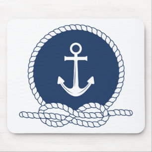 Stylish Anchor And Rope Mouse Pad