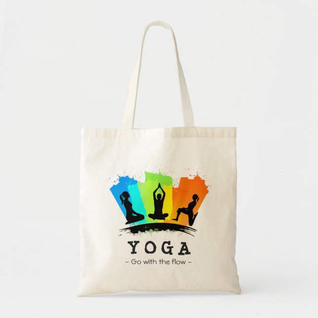 Stylish and Colourful Pilates YOGA Exercise Tote Bag (Front)