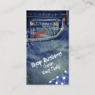 Stylish and cool denim design business card