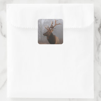 Stylish and Elegant Christmas Elk Square Sticker