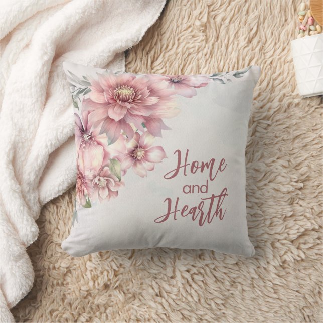 Stylish And Elegant Floral Throw Pillow (Blanket)
