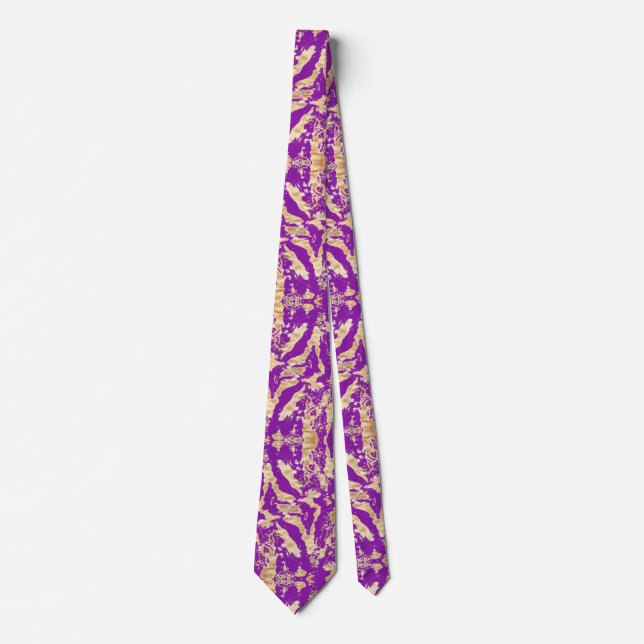 Stylish and Elegant Gold Marble Texture pattern Tie (Front)