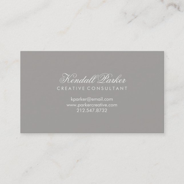 Stylish and Simple Deep Grey Business Card (Front)