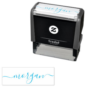 Stylish and Trendy Blue Minimalist Girly Self-inking Stamp