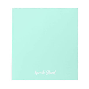 Stylish and Trendy Mint Green Minimalist Girly Notepad
