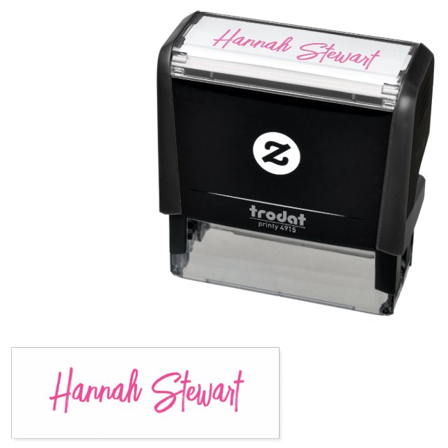 Stylish and Trendy Pink Minimalist Girly Self-inking Stamp (In Situ)