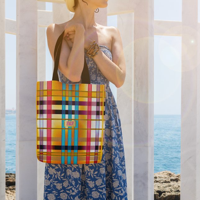 Stylish and Trendy Summer Plaid Wexford Tote Bag (Creator Uploaded)