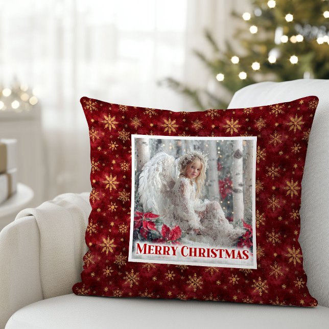 Stylish Angel Red Gold Custom Name Personalized  Cushion (Stylish Angel Red Gold Custom Name Personalized Christmas Pillow

)
