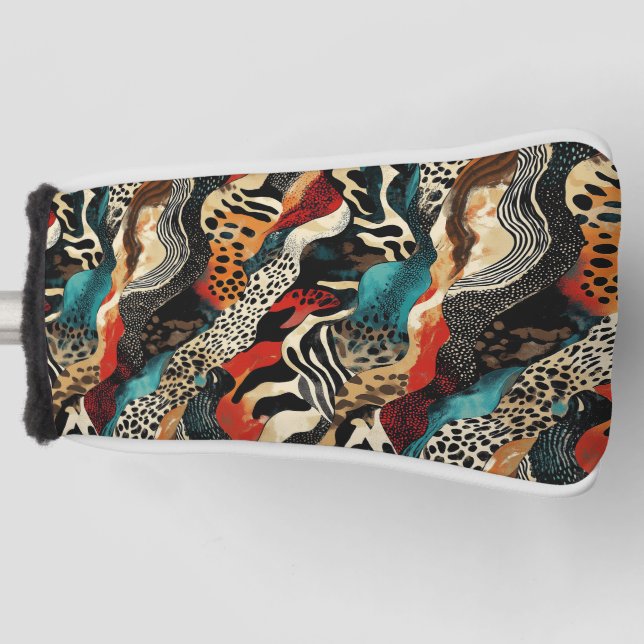 Stylish Animal Print Fusion Design  Golf Head Cover (Front)
