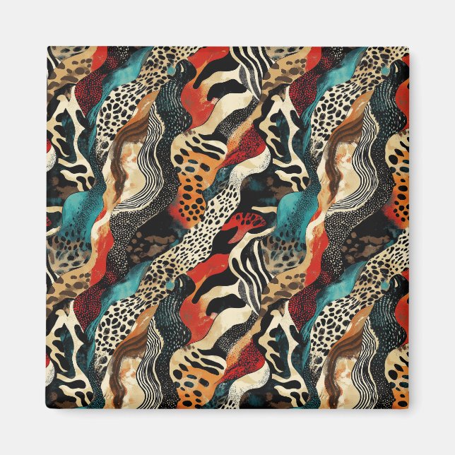 Stylish Animal Print Fusion Design  Magnet (Front)