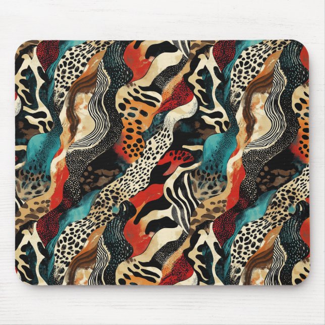 Stylish Animal Print Fusion Design  Mouse Pad (Front)