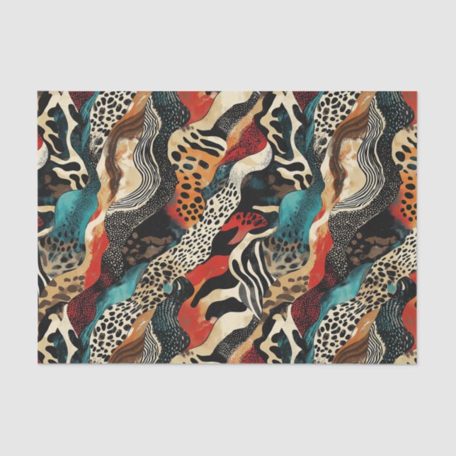 Stylish Animal Print Fusion Design  Tissue Paper (Front)