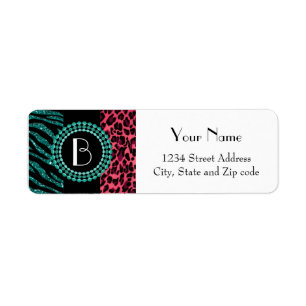 Stylish Animal Prints Zebra and Leopard Patterns Return Address Label