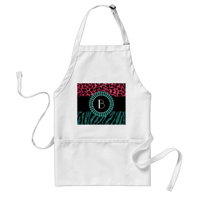 Stylish Animal Prints Zebra and Leopard Patterns Standard Apron (Front)