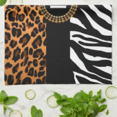 Stylish Animal Prints Zebra and Leopard Patterns Tea Towel (Folded)