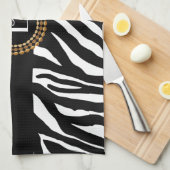 Stylish Animal Prints Zebra and Leopard Patterns Tea Towel (Quarter Fold)