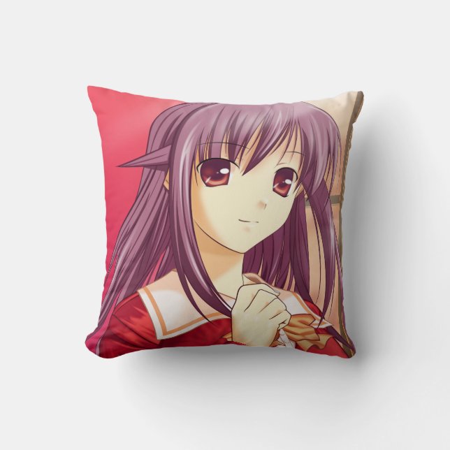 Stylish Anime Girl Reversible Cushion (Front)