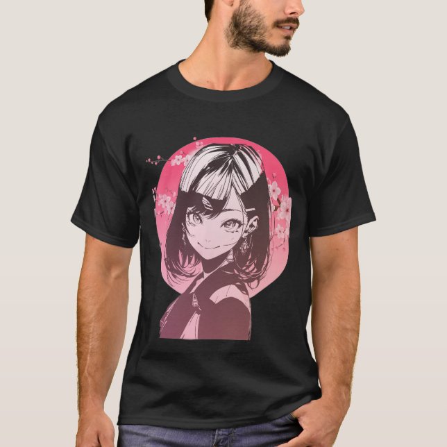 Stylish Anime Girl T-Shirt (Front)
