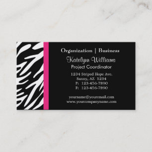 Stylish Appointment Zebra Stripes Business Cards