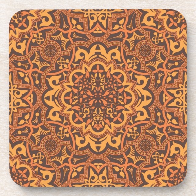 Stylish arabic ornament coaster (Front)