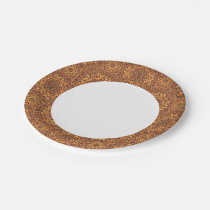 Stylish arabic ornament paper plate