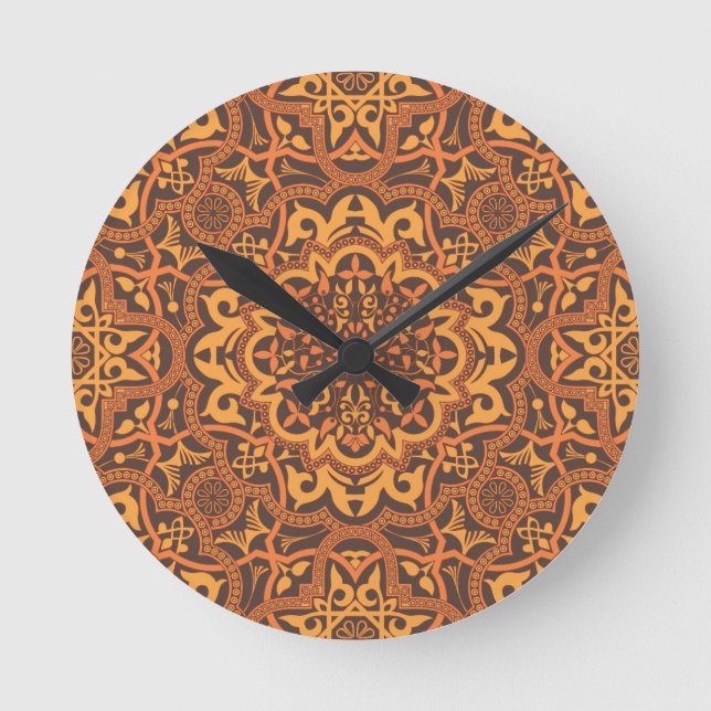 Stylish arabic ornament round clock (Front)