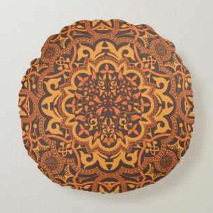 Stylish arabic ornament round cushion