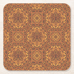 Stylish arabic ornament square paper coaster