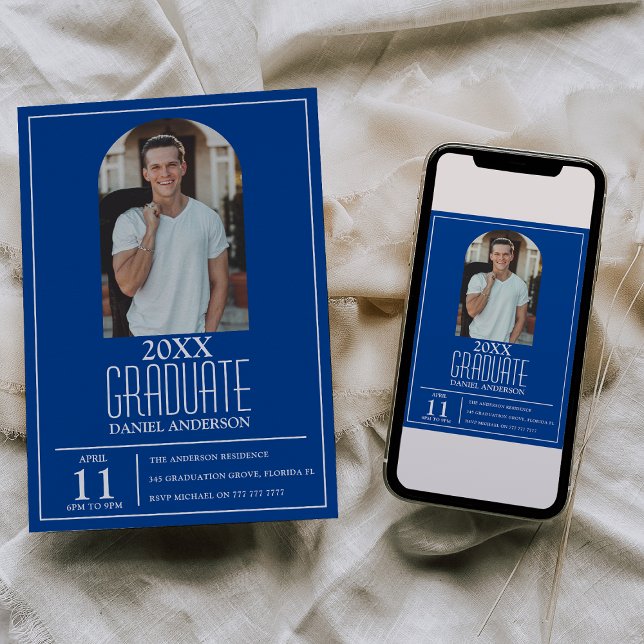 Stylish Arch Photo Graduation Invitation (Creator Uploaded)