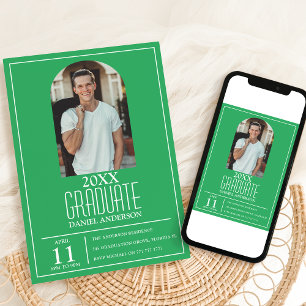 Stylish Arch Photo Graduation Invitation