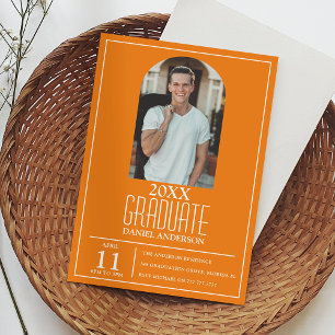 Stylish Arch Photo Graduation Invitation