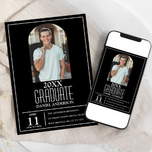 Stylish Arch Photo Graduation Invitation
