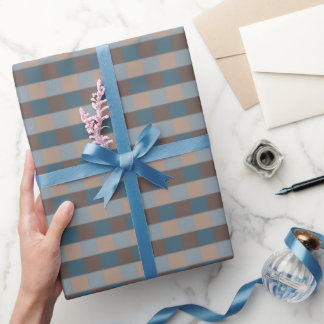 Stylish Arona Blue And Mocha Wrapping Paper