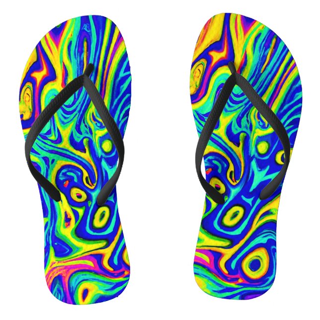 Stylish Art Pattern Forms Thongs (Footbed)