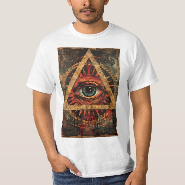 stylish art with abrasions with the all-seeing eye T-Shirt (Front)