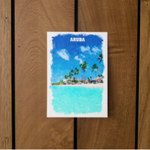 Stylish Aruba Caribbean Beach Paradise Postcard