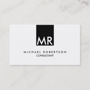 Stylish Attractive Monogram Black White Business Card