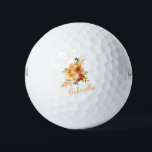 Stylish Autumn Fall Watercolor Floral Personalised Golf Balls<br><div class="desc">These custom golf balls feature a stylish watercolor floral bouquet in a warm and cosy autumn and fall colour palette. Personalise it with your name in a trendy script lettering. Great gift idea!</div>