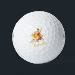Stylish Autumn Fall Watercolor Floral Personalised Golf Balls<br><div class="desc">These custom golf balls feature a stylish watercolor floral bouquet in a warm and cosy autumn and fall colour palette. Personalise it with your name in a trendy script lettering. Great gift idea!</div>