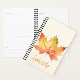 Stylish Autumn Fall Watercolor Floral Personalised Planner