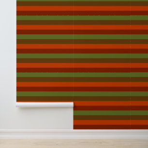 Stylish Autumn Retro Theme Strip Pattern Wallpaper