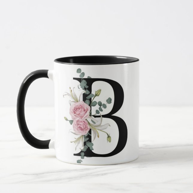 Stylish "B" Initial Mug (Left)
