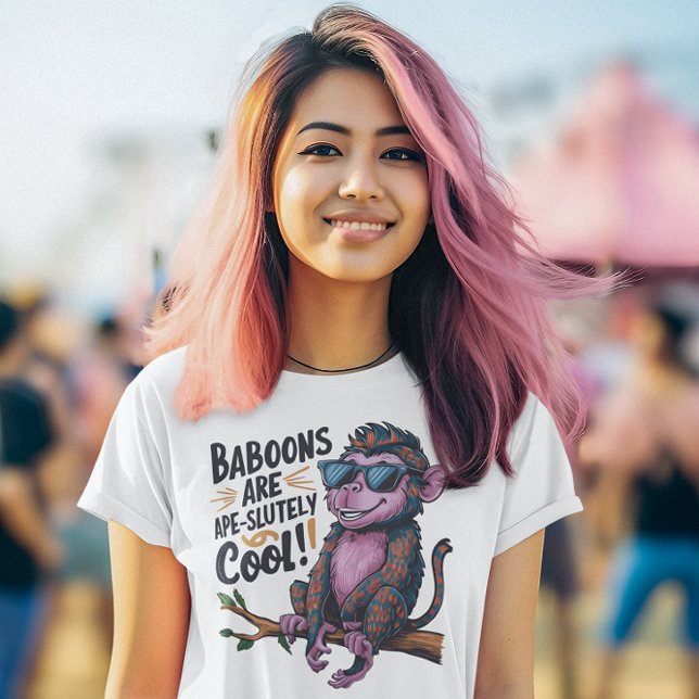 Stylish Baboon: Baboons are ape-solutely cool T-Shirt (Creator Uploaded)