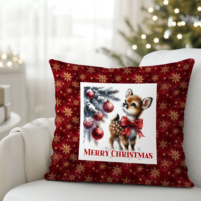 Stylish Baby Fawn Cozy Winter Kids Room Decor Xmas Cushion (Stylish Baby Fawn Cozy Winter Kids Room Decor Christmas Pillow

)